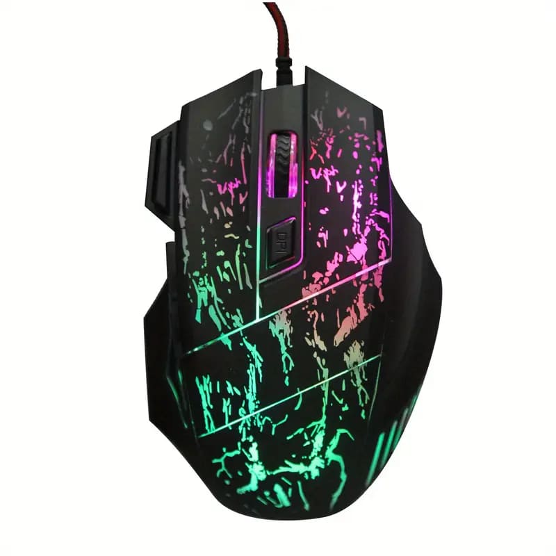 Cracked Rainbow Light Gaming Mouse